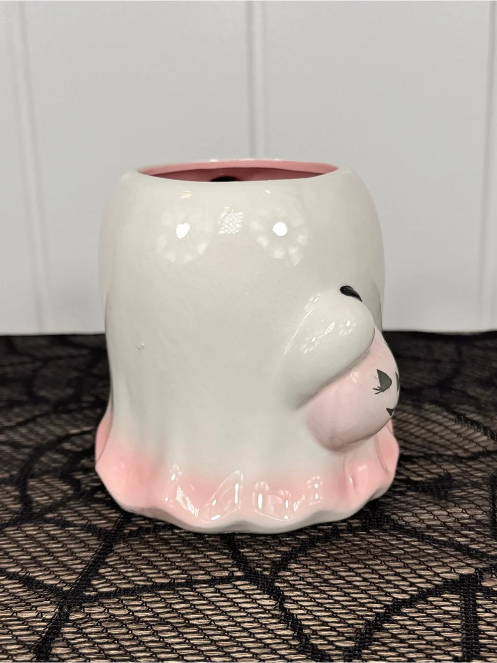 NEW Haunted Halloween Ghost Pink Pumpkin Mug